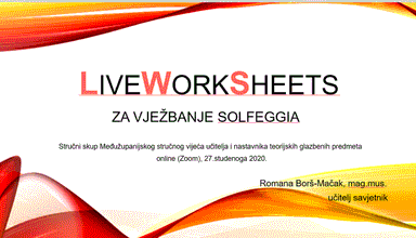 LiveWorkSheets - izrada radnih listova za vježbanje solfeggia