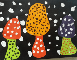 Boja, ploha, kontrast - slikanje (gljiva)