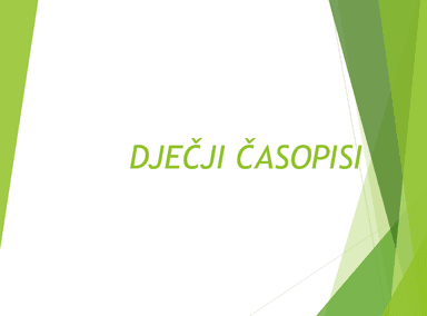 Dječji časopisi - priprema za izvedbu nastavnog sata