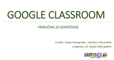 Prijava u virtualnu učionicu Google Classroom