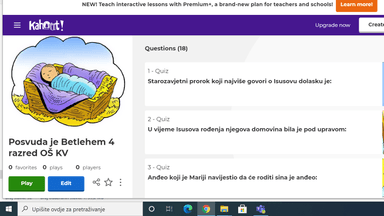 Posvuda je Betlehem 4 razred OŠ KV-Kahoot kviz