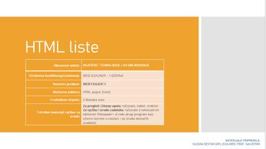 HTML POPISI (liste)