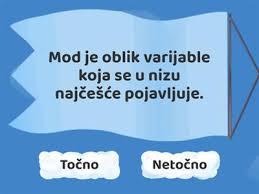 Statistika - priprema za pismenu provjeru znanja - Mod i medijan distribucije frekvencije s razredima