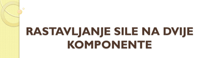 Rastavljanje sile na komponente