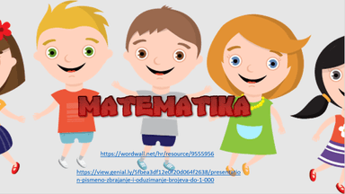 Pisano zbrajanje i oduzimanje brojeva do 1 000