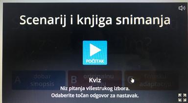 Scenarij i knjiga snimanja - kviz