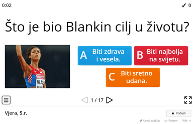 Vrednovanje za učenje; kviz "Vjera", 5.r.