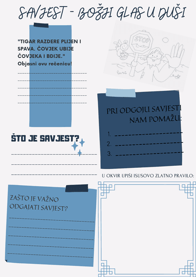 Radni listovi - Dekalog, uputnik za život