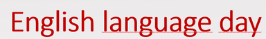 English language day - 23rd April 