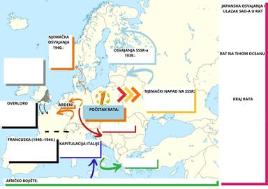 Nastavni listić - Drugi svjetski rat (karta) 