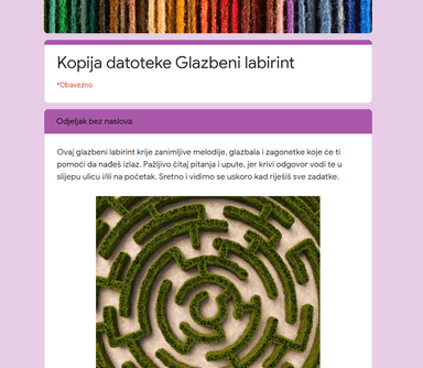 Escape room - Glazba jučer, danas, sutra