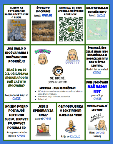 Zaštita močvara i močvarnih područja + Lektirno djelo Duh u močvari