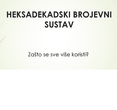 Primjene heksadekadskog brojevnog sustava