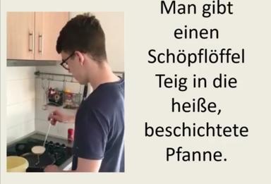 Pfannkuchen mit Max. Präsens