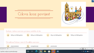 Crkva kroz povijest 6 r KV OŠ -interaktivni zadaci