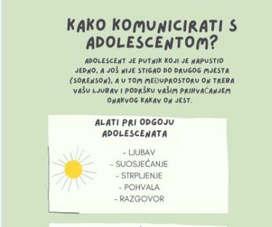 Kako komunicirati s adolescentom? infografika