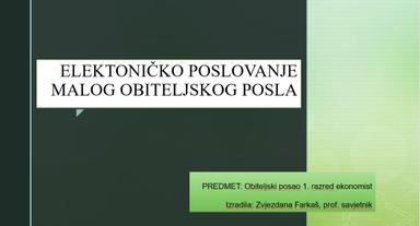 Elektroničko poslovanje u Obiteljskom poslu