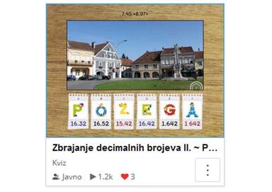 Zbrajanje decimalnih brojeva II ~ Putujemo Hrvatskom