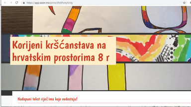 Korijeni kršćanstava na hrvatskim prostorima 2.dio 8 r KVJ wizer.me scenarij poučavanja