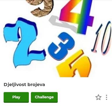 Kahoot kviz djeljivost brojeva