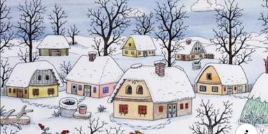 Josip Generalić, Selo zimi s pticama