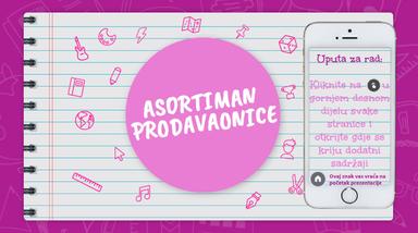 Asortiman prodavaonice  u Genially aplikaciji