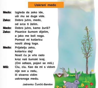 Igrokaz Uskrsni medo- tekst i zadatci (učenici s teškoćama)