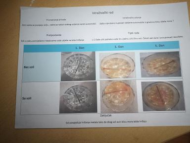  Istraživački projekt za učenike 7. razreda - Hrđanje željeza