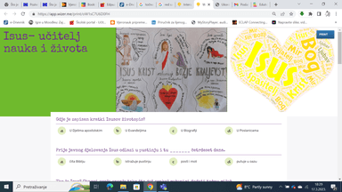Isus učitelj  života-radni list u wizeru i pdf-u 8.r KV