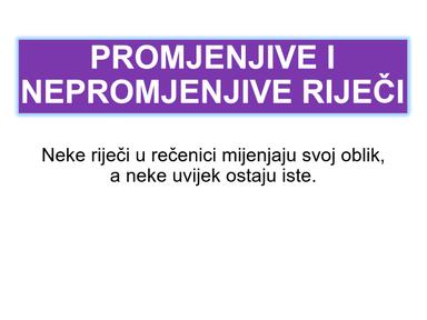 Promjenjive i nepromjenjive vrste riječi