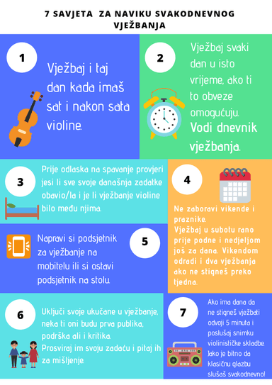 Kartice za učenike violine - kako razviti radne navike