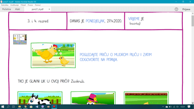 Priča o mudrom piliću - nastavni listići