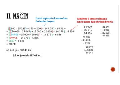 Zbrajanje i oduzimanje decimalnih brojeva