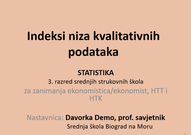 Indeksi niza kvalitativnih podataka