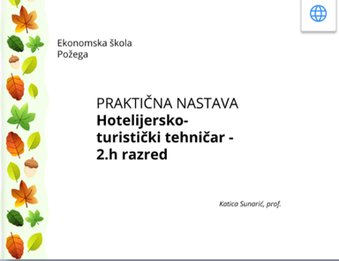 Praktična nastava - hotelijersko-turistički tehničar, 2.r
