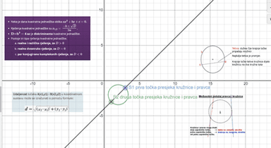 Kružnica i dodir kružnice s koordinatnim osima