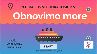 Interaktivni edukacijski kviz/igra - Obnovimo more