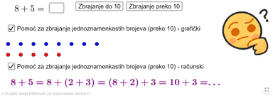 Zbrajanje jednoznamenkastih brojeva