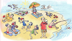 At the Beach - multiple choice game 