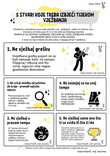 5 savjeta za vježbanje - kartice za vježbnje