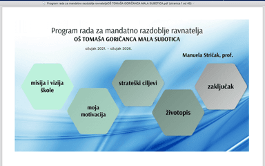 Program rada za mandatno razdoblje ravnatelja 