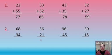 Pisano zbrajanje i oduzimanje do 100 - 3. r. OŠ