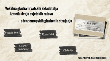Vokalna glazba hrvatskih skladatelja između dvaju svjetskih ratova - odraz europskih zbivanja