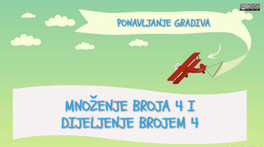 Množenje broja 4 i dijeljenje brojem 4 