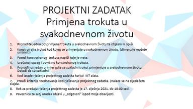 Projektni zadatak 
Primjena trokuta u svakodnevnom životu