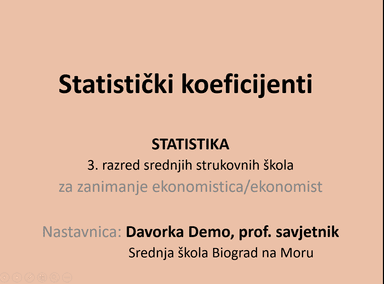 Statistički koeficijenti
