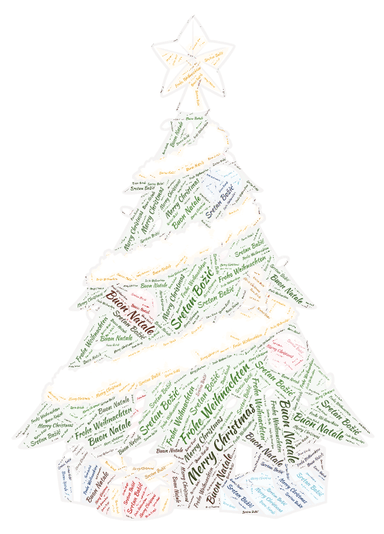 Merry Christmas, frohe Weihnachten, buon Natale, sretan Božić