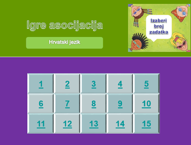 Hrvatski jezik - igra asocijalica