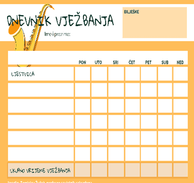 Dnevnik vježbanja (saksofon)