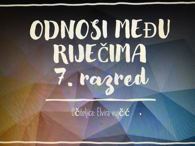 Odnosi među riječima